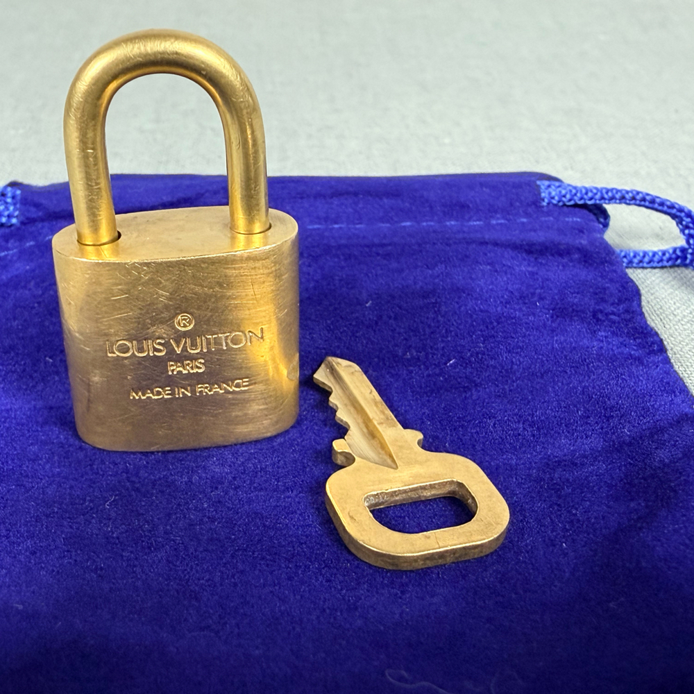 Louis Vuitton Gold Brass Padlock Lock Matched #315 With Key Authentic